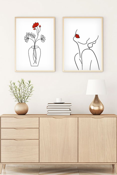 Wallity Set de 2 Pinturas Decorativas en MDF con Marco 50 x 70 cm Wallity Set de 2 Pinturas Decorativas en MDF con Marco 50 x 70 cm